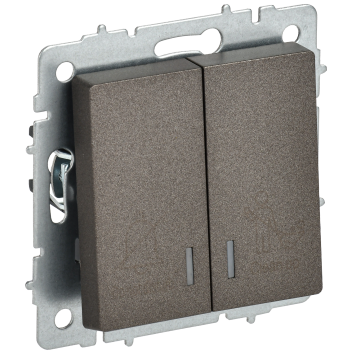 BRITE Выключ. 2-кл. с инд. отел. 10А ВС10-2-9-БрТБ бр. IEK