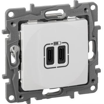 ETIKA Роз. USB C+C 15Вт бел.