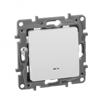 ETIKA Выключ. 1-кл. с подсв/инд сх1L 10АХ б/к бел.