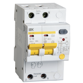 KARAT Диф. автомат АД12M 2P C10 30мА тип A IEK