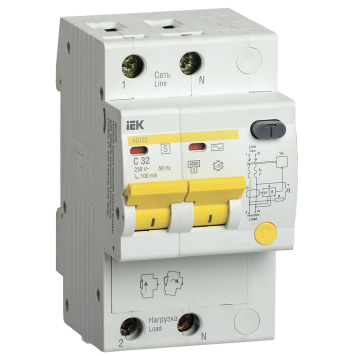 KARAT Диф. автомат АД12S 2P 32А 100мА тип AC IEK