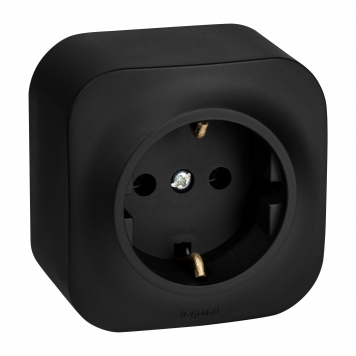 QUTEO Роз. с з/к без з/ш о/у 16А чёрн. м.