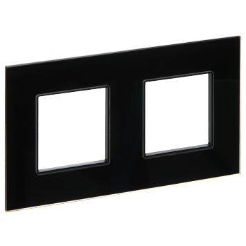 SKANDY Рамка 2-мест. SK-F22Bl стекло черн. IEK