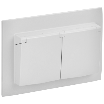 SKANDY Роз. 2-я с кр. 16А в сб IP44 SK-R12W арк. бел. IEK