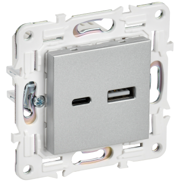 SKANDY Роз. USB A+C 3,1А SK-R14S сереб. IEK