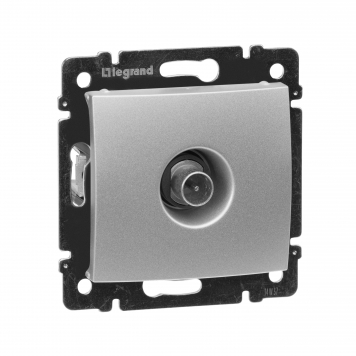 VALENA Розетка TV проходная алюм.