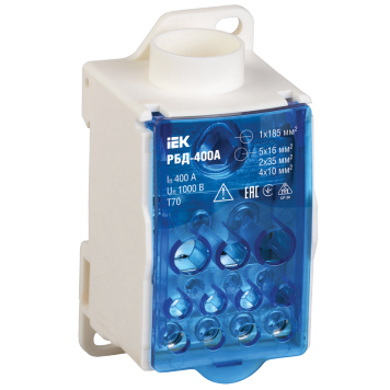Распределительный блок на DIN-рейку РБД-400А IEK