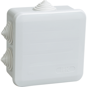 Коробка расп. КМ41255 о/п 100х100х50мм IP44 6 вв. серая IEK