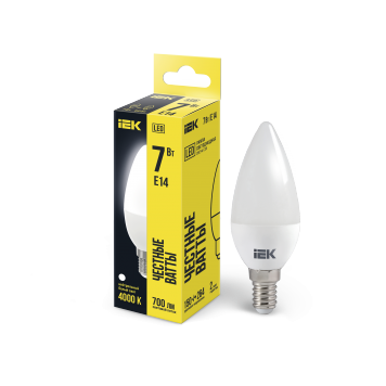 Лампа LED C35 свеча 7Вт 230В 4000К E14 IEK