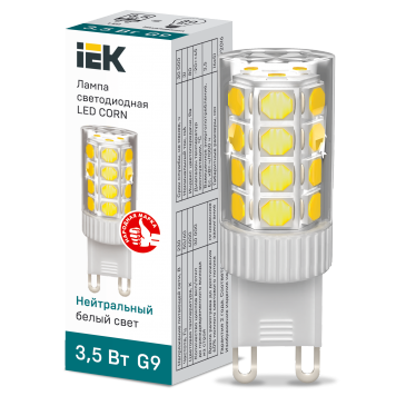 Лампа LED CORN капсула 3,5Вт 230В 4000К керамика G9 IEK