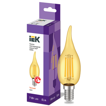 Лампа LED CВ35 св.н/в зол. 7Вт 230В 2700К E14 серия 360° IEK