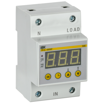 Реле напряжения РН-д однофазное 54мм 50А IEK