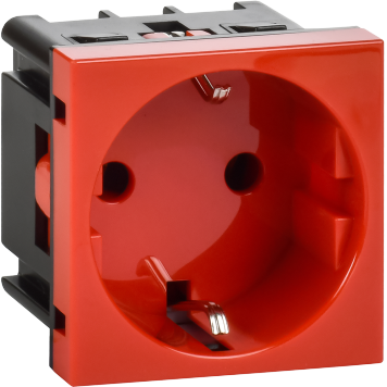 Розетка з/к б/ш в/з красная