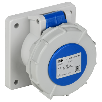 Розетка встр. пр. ССИ-6132 16А-6ч 220В 2P+PE IP67 IEK