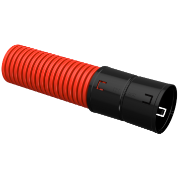 Труба гофр. двустенная ПНД d=90мм красная (50м) IEK