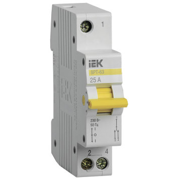 Выключатель-разъединитель трехпозиционный ВРТ-63 1P 25А IEK