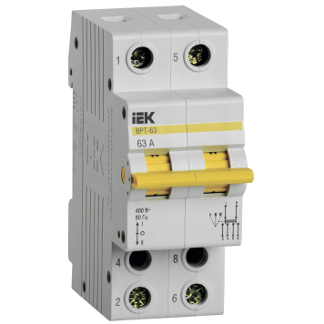 Выключатель-разъединитель трехпозиционный ВРТ-63 2P 63А IEK