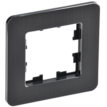 BRITE Рамка 1-мест. РУ-1-1-Бр металл черн. RE AL IEK