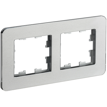 BRITE Рамка 2-мест. РУ-2-1-Бр металл алюм. RE IEK