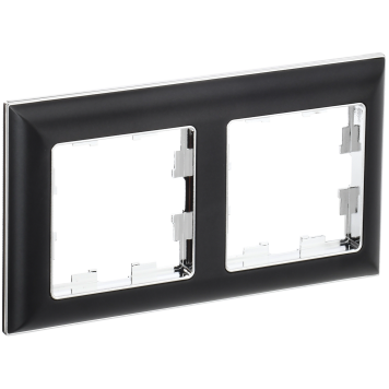 BRITE Рамка 2-мест. РУ-2-Бр хром/черн. IEK