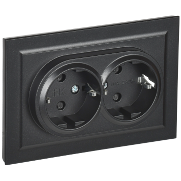 BRITE Роз. 2-я с з/к/ш 16А в сб. РСш12-3-БрЧ черн. IEK