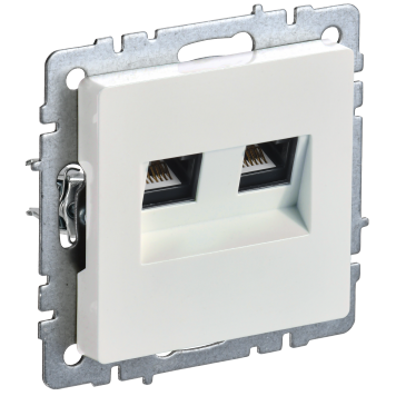 BRITE Роз. двойная RJ11+RJ45 кат.5E РК/Т12-БрЖ жемч. IEK