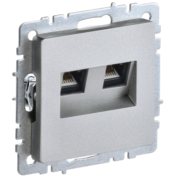 BRITE Роз. комп. 2-ая RJ45 кат.5E РК10-2-БрА алюм. IEK