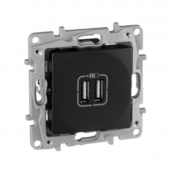 ETIKA Роз. USB A+A 15Вт антр.