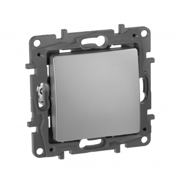 ETIKA Выключ. 1-кл. сх1 10АХ б/к алюм.