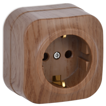 GLORY Роз. с з/к без з/ш о/у 16А РС20-3-ХД дуб IEK