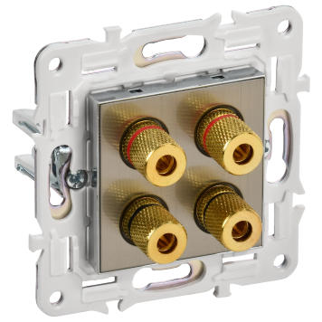 SKANDY Аудиорозетка 4-мест. SK-A01N никель IEK