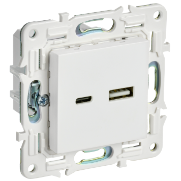 SKANDY Роз. USB A+C 3,1А SK-R14W арк. бел. IEK