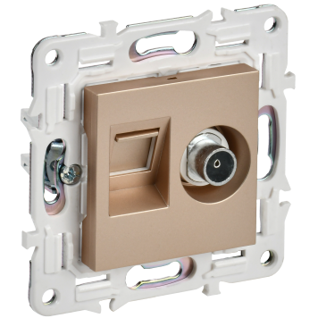 SKANDY Роз. двойная TV+RJ45 кат.5E SK-A14Sa песоч. IEK