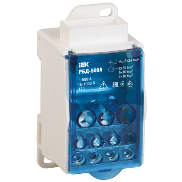 Распределительный блок на DIN-рейку РБД-500А IEK