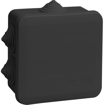 Коробка расп. КМ41255 100х100х50мм IP44 6 вв. черная IEK