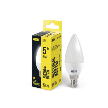 Лампа LED C35 свеча 5Вт 230В 3000К E14 IEK