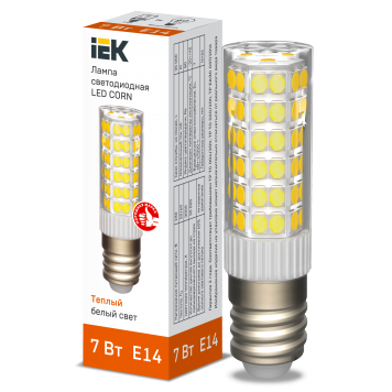 Лампа LED CORN капсула 7Вт 230В 3000К керамика E14 IEK