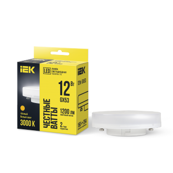 Лампа LED T75 таблетка 12Вт 230В 3000К GX53 IEK