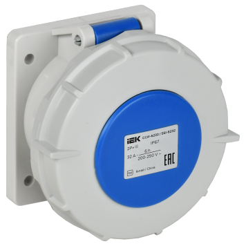 Розетка встр. пр. ССИ-6232 32А-6ч 220В 2P+PE IP67 IEK
