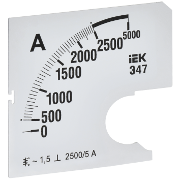 Шкала смен. для амперметра Э47 2500/5А-1,5 72х72мм IEK