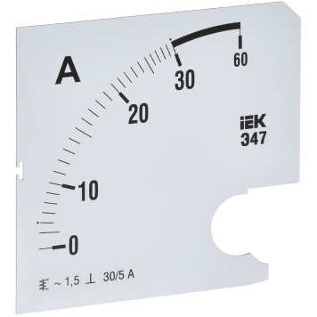 Шкала смен. для амперметра Э47 30/5А-1,5 96х96мм IEK