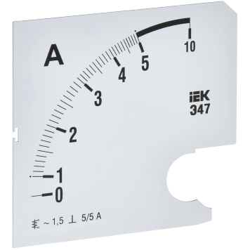 Шкала смен. для амперметра Э47 5/5А-1,5 96х96мм IEK