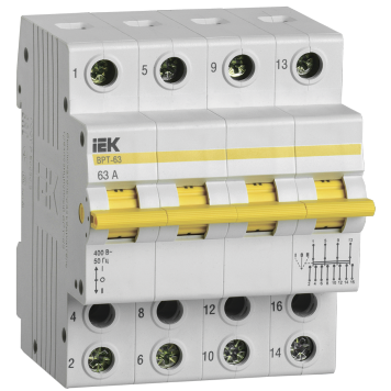 Выключатель-разъединитель трехпозиционный ВРТ-63 4P 63А IEK