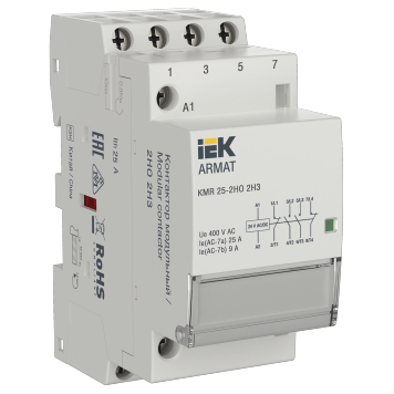 ARMAT Контактор модульный KMR 25А 24В AC/DC 2НО 2НЗ IEK