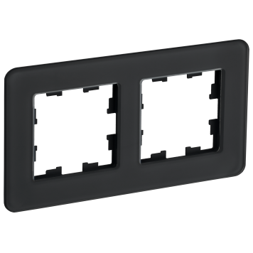 BRITE Рамка 2-мест. РУ-2-2-Бр стекло черн. RE IEK