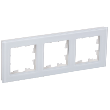 BRITE Рамка 3-мест. РУ-3-2-БрБ стекло бел. IEK