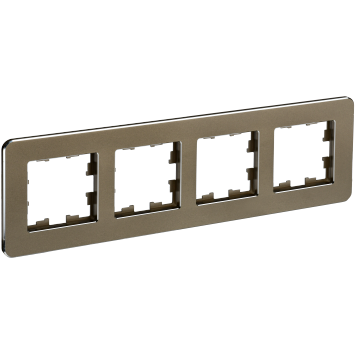 BRITE Рамка 4-мест. РУ-4-1-Бр металл латунь RE IEK