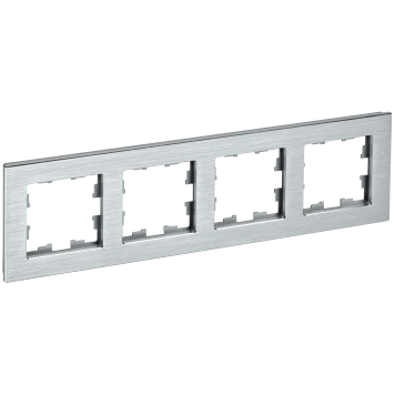 BRITE Рамка 4-мест. РУ-4-1-БрА металл алюм. IEK