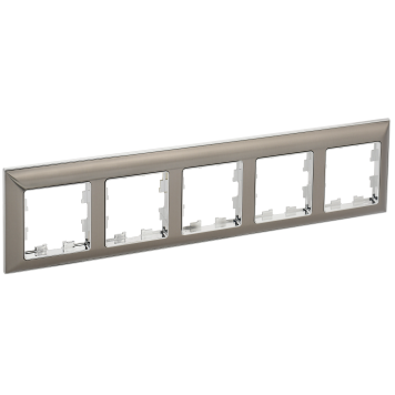 BRITE Рамка 5-мест. РУ-5-Бр металл хром/никель IEK
