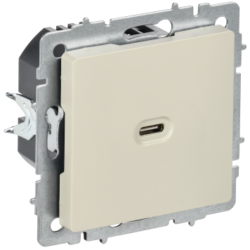 BRITE Роз. USB C 65Вт высокоскор. зар. РЮ12-1-БрКр беж. IEK